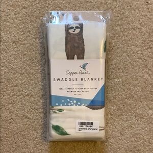 Copper Pearl Swaddle Blanket - Sloth Design “Noah”